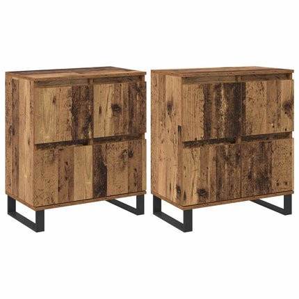 Sideboard 2 pcs Gammelt træ 60 x 35 x 70 cm
