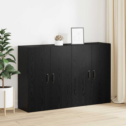 Vægmonteret skab 2 stk. Sort eg 69,5 x 34 x 90 cm