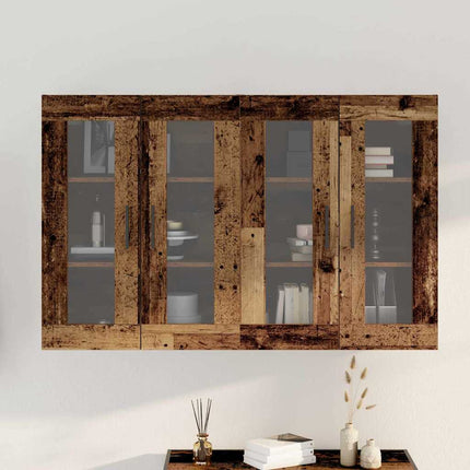 Væghængte skabe 2 pcs Gammelt træ 69,5 x 34 x 90 cm