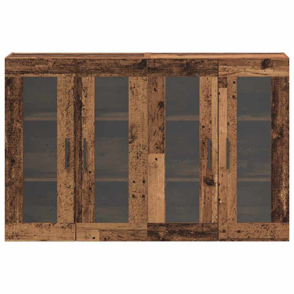 Væghængte skabe 2 pcs Gammelt træ 69,5 x 34 x 90 cm