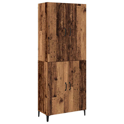 Highboard 2 stk. Gammelt træ 69,5 x 34 x 180 cm Konstrueret træ
