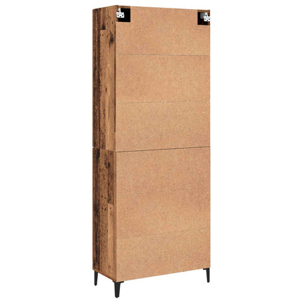 Highboard 2 stk. Gammelt træ 69,5 x 34 x 180 cm Konstrueret træ
