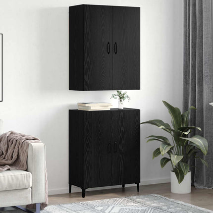 Highboard 2 stk. Sort eg 69,5 x 34 x 180 cm Konstrueret træ