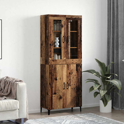Highboard 2 stk. Gammelt træ 69,5 x 34 x 180 cm Konstrueret træ