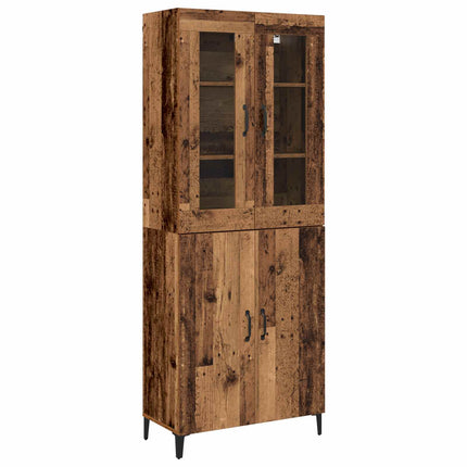 Highboard 2 stk. Gammelt træ 69,5 x 34 x 180 cm Konstrueret træ