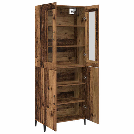 Highboard 2 stk. Gammelt træ 69,5 x 34 x 180 cm Konstrueret træ