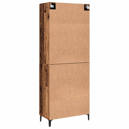 Highboard 2 stk. Gammelt træ 69,5 x 34 x 180 cm Konstrueret træ