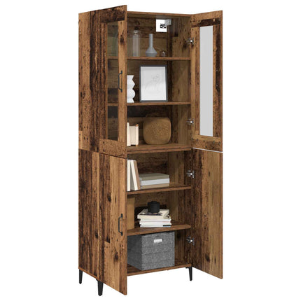 Highboard 2 stk. Gammelt træ 69,5 x 34 x 180 cm Konstrueret træ