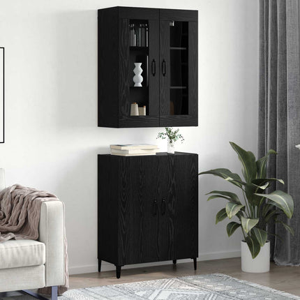 Highboard 2 stk. Sort eg 69,5 x 34 x 180 cm Konstrueret træ