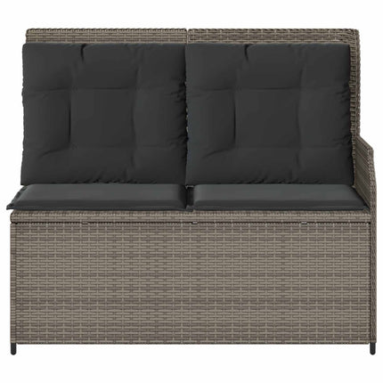 Havebænk med pude Grå polyrattan