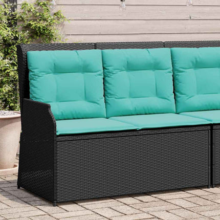 Havebænk Sort polyrattan