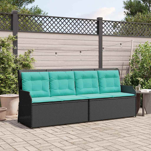 Havebænk Sort polyrattan