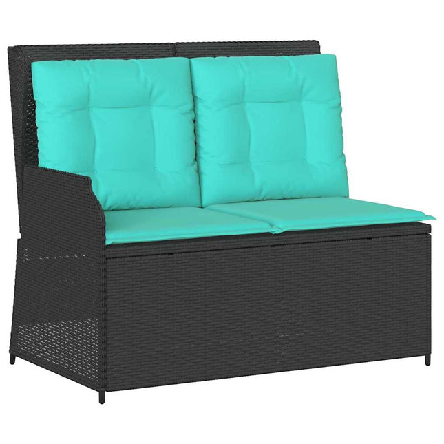 Havebænk Sort polyrattan