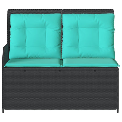 Havebænk Sort polyrattan