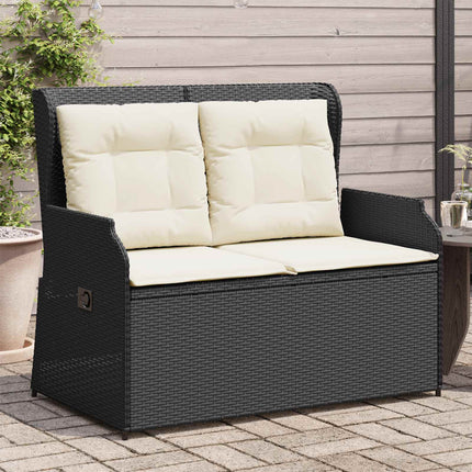 Havebænk Sort polyrattan