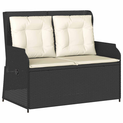 Havebænk Sort polyrattan