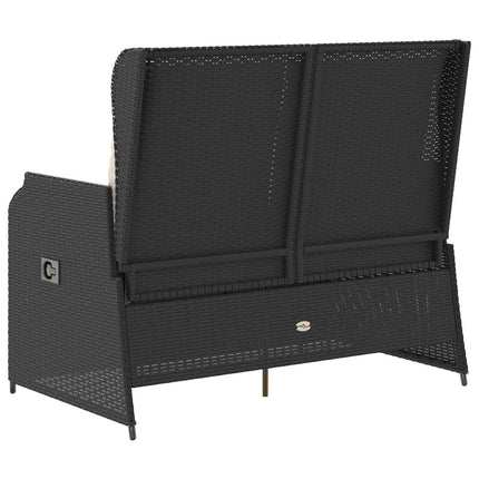 Havebænk Sort polyrattan
