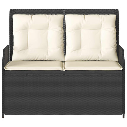 Havebænk Sort polyrattan