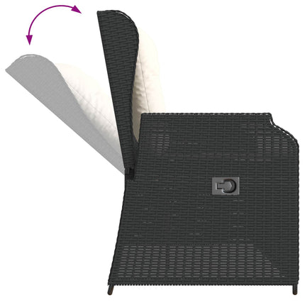 Havebænk Sort polyrattan