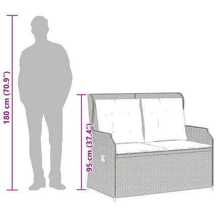 Havebænk Sort polyrattan