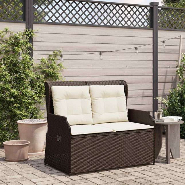 Havebænk Brun polyrattan