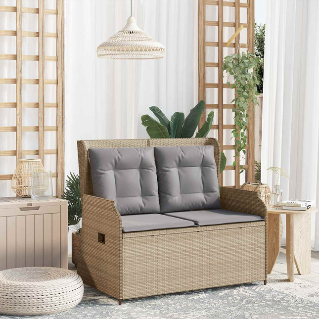 Havebænk Beige polyrattan