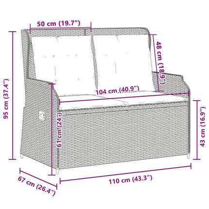 Havebænk Beige polyrattan