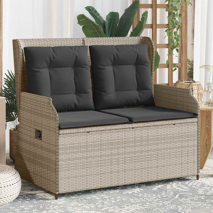 Havebænk Lysegrå polyrattan