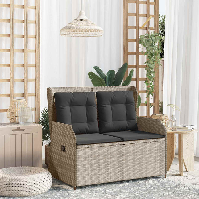Havebænk Lysegrå polyrattan