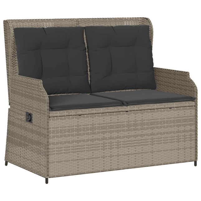 Havebænk Lysegrå polyrattan