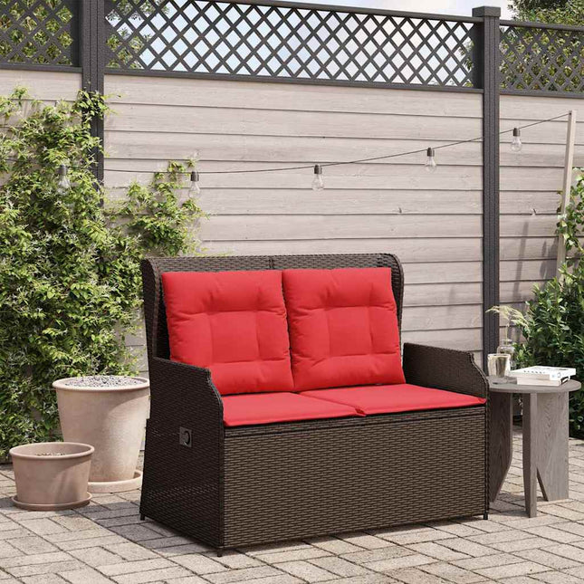 Havebænk Brun polyrattan