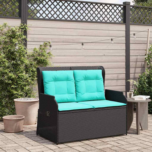 Havebænk Sort polyrattan