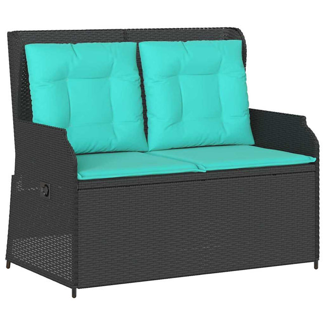 Havebænk Sort polyrattan