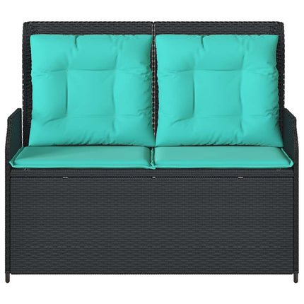 Havebænk Sort polyrattan