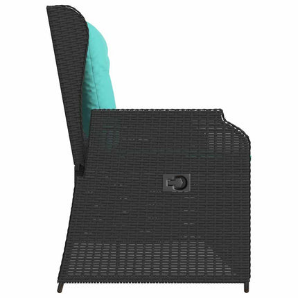 Havebænk Sort polyrattan