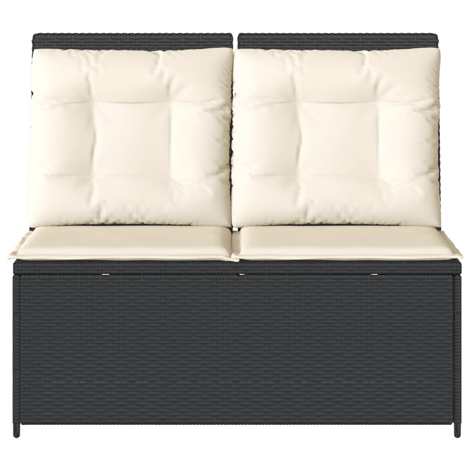 Havebænk Sort polyrattan