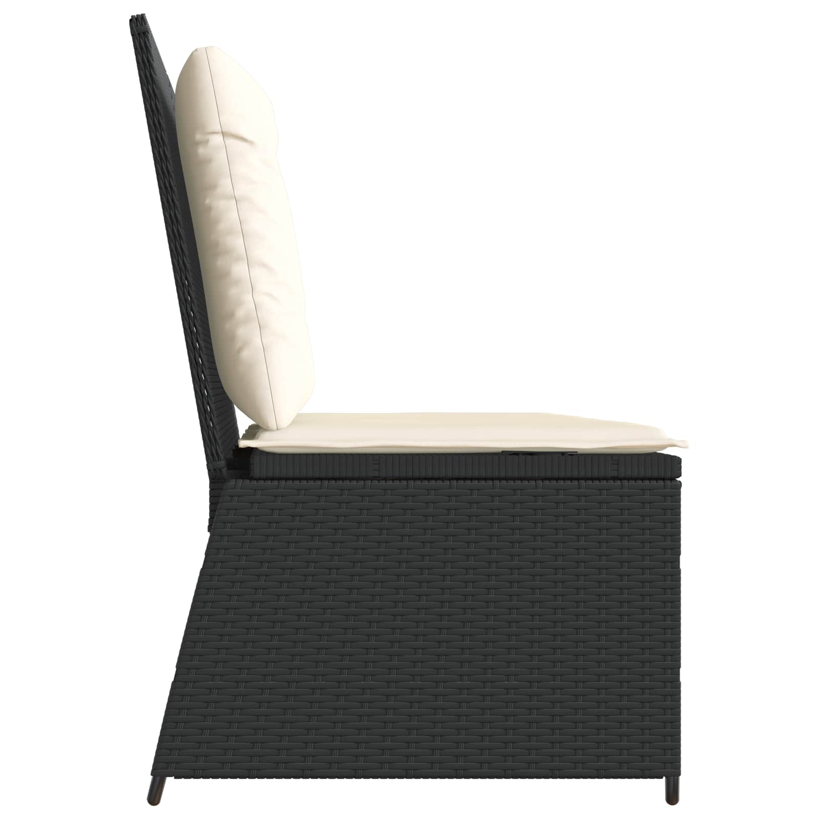 Havebænk Sort polyrattan