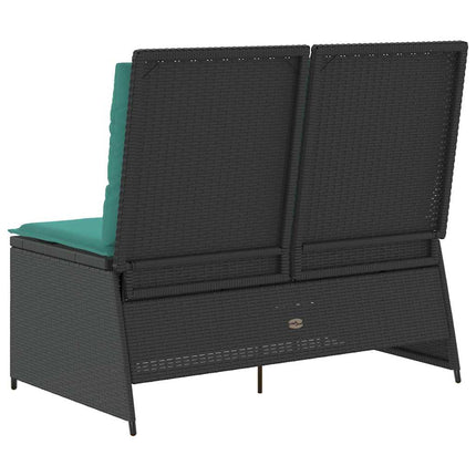 Havebænk Sort polyrattan