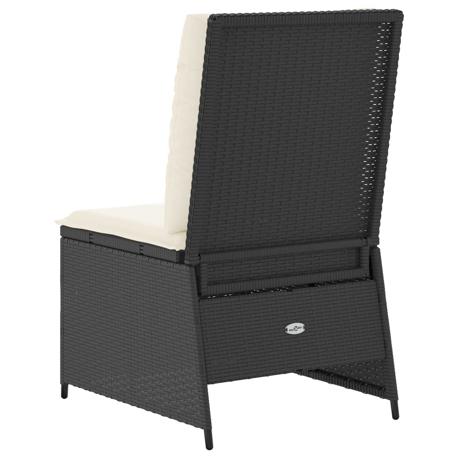 Havemøbelsofa med pude Sort og Cremehvid polyrattan