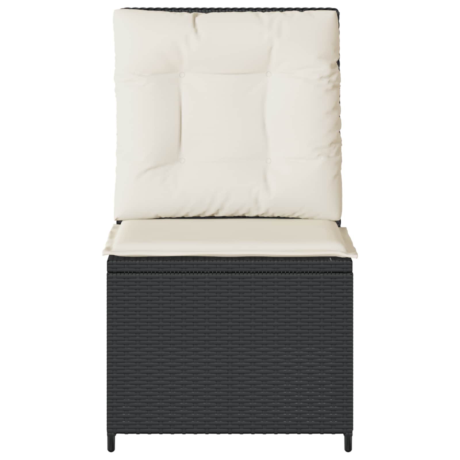 Havemøbelsofa med pude Sort og Cremehvid polyrattan