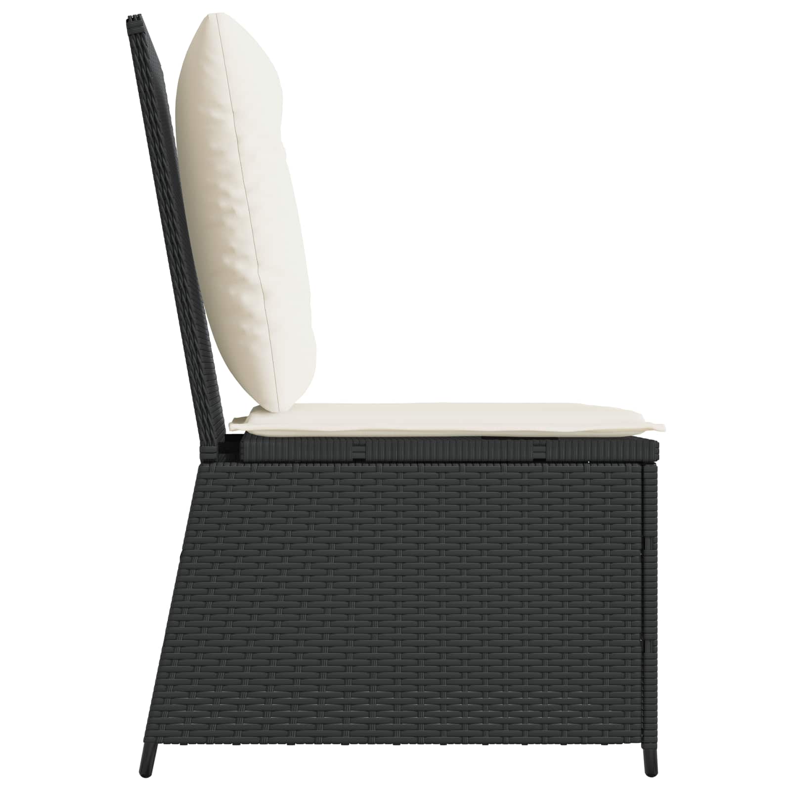 Havemøbelsofa med pude Sort og Cremehvid polyrattan