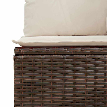 Havemøbelsofa med pude Sort og Cremehvid polyrattan