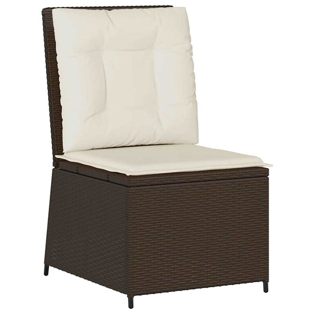 Havemøbelsofa med pude Sort og Cremehvid polyrattan