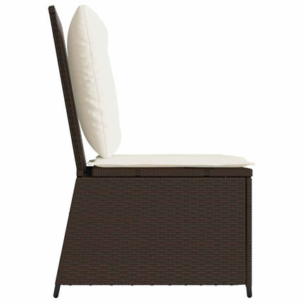 Havemøbelsofa med pude Sort og Cremehvid polyrattan