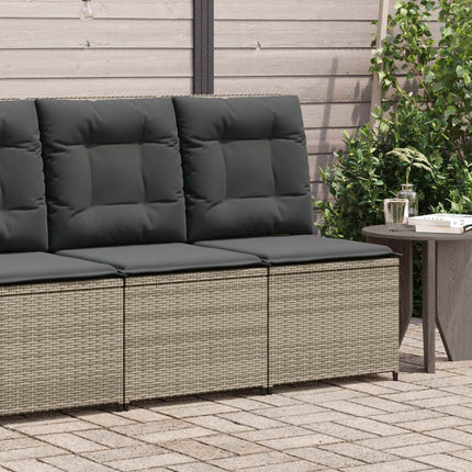 Havemøbelsofa med pude Grå polyrattan