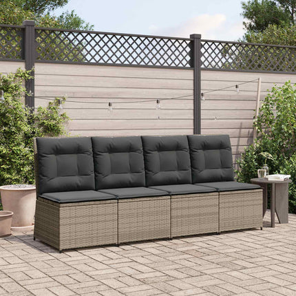 Havemøbelsofa med pude Grå polyrattan