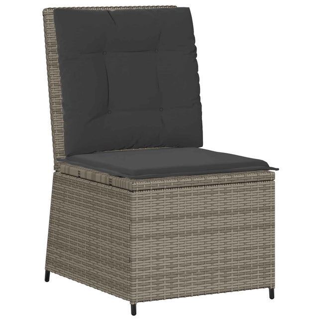 Havemøbelsofa med pude Grå polyrattan