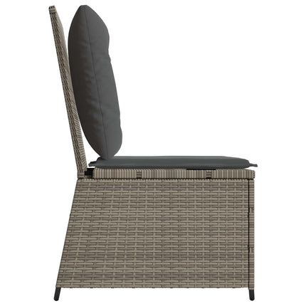 Havemøbelsofa med pude Grå polyrattan
