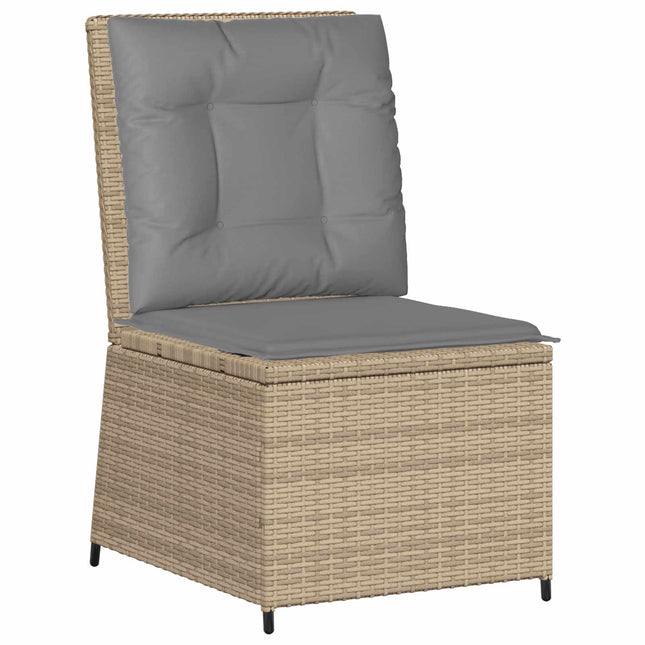 Havemøbelsofa med pude Beige og grå polyrattan