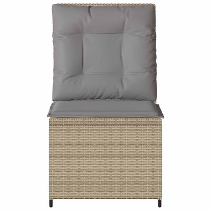 Havemøbelsofa med pude Beige og grå polyrattan